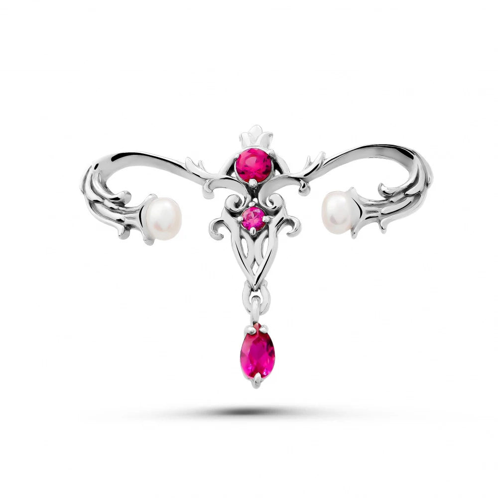 HANRESHE, Woman's Luxury Medical Womb, Inlaid Crystal Pearl Lapel Pin Gift For Gynecologic Professional