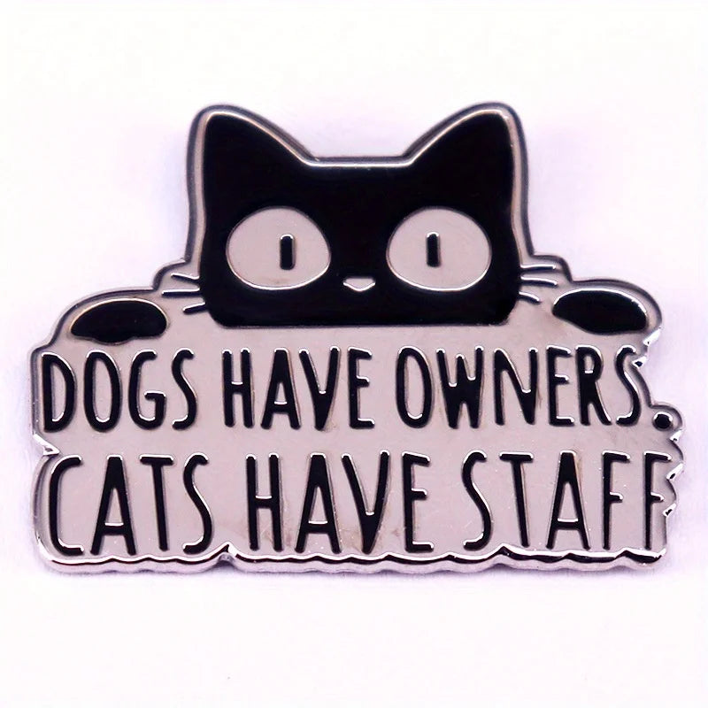 Cute Tiny Black Cat Enamel Pin Brooch