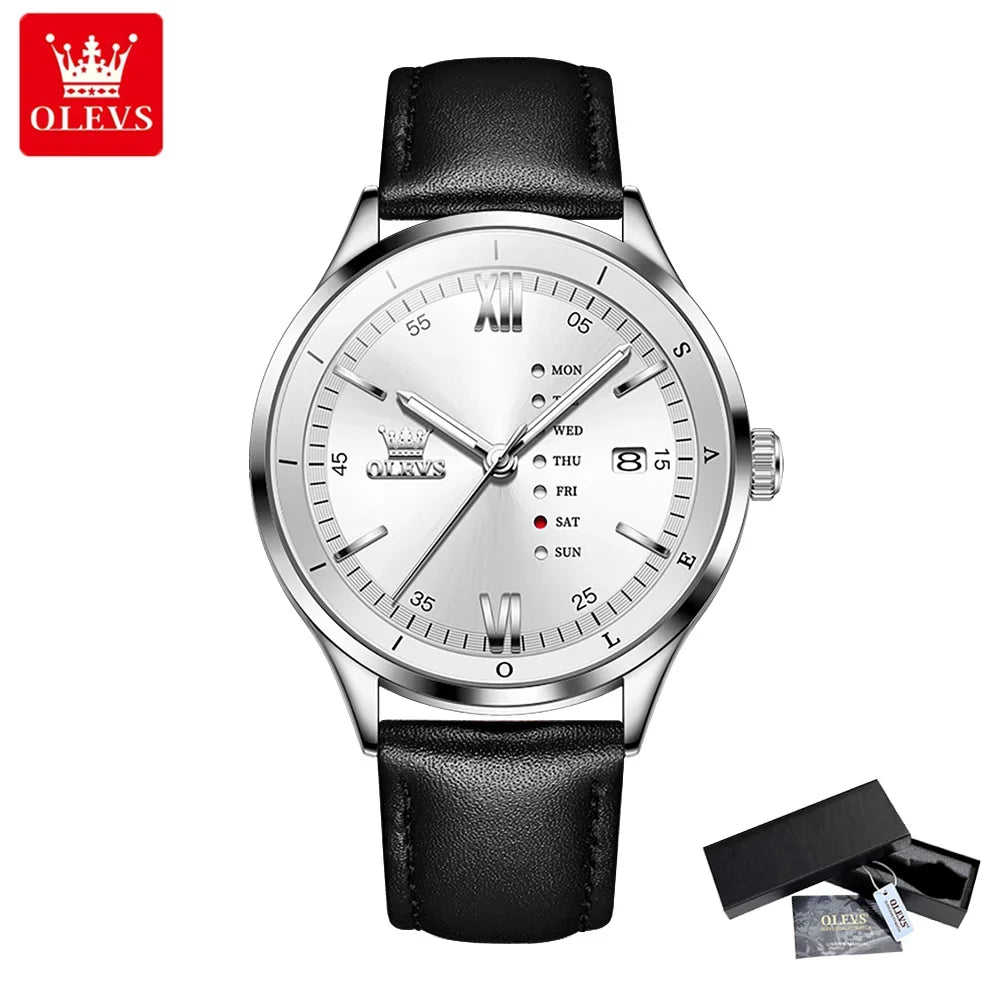 New, Waterproof Luminous, Automatic Date, Quartz Wristwatch For Men, By OLEVS