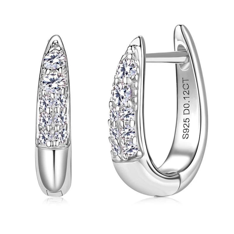 RAPRGOLD, GRA Certified Round Moissanite Hoop Earrings for Women. S9.25 Sterling Silver Earrings… Fine Jewelry Gift