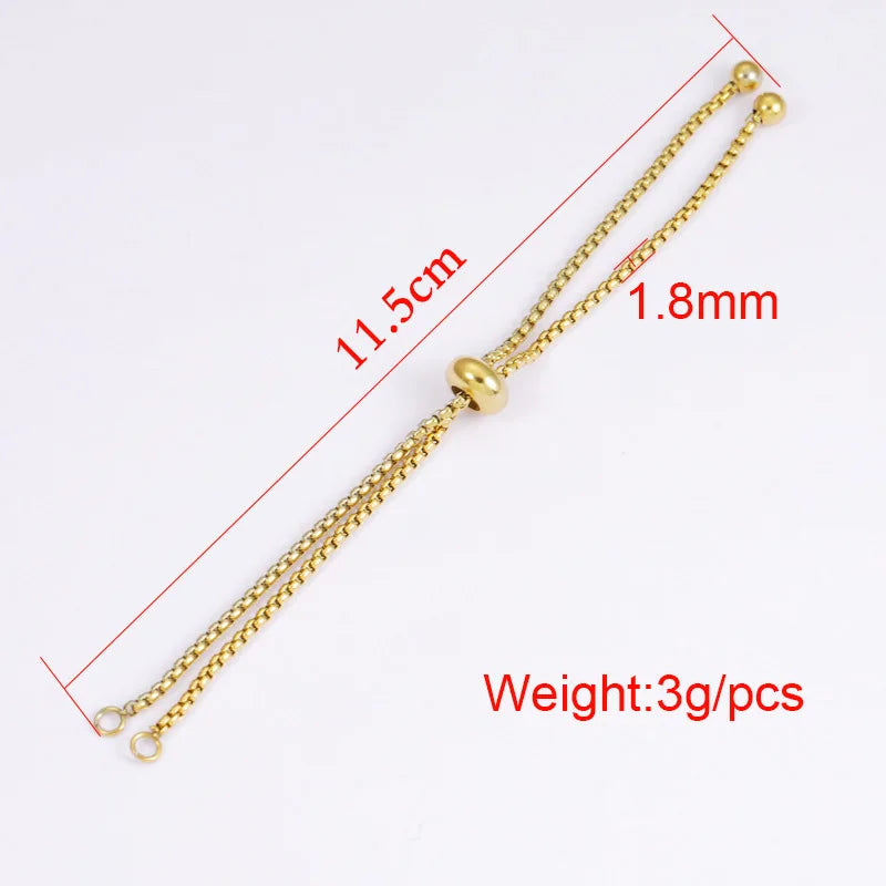 10Pcs 11.5cm Stamping Blank Bar Charm Bracelets Mirror Polish Stainless Steel Adjustable Bracelets For Women's Jewelry