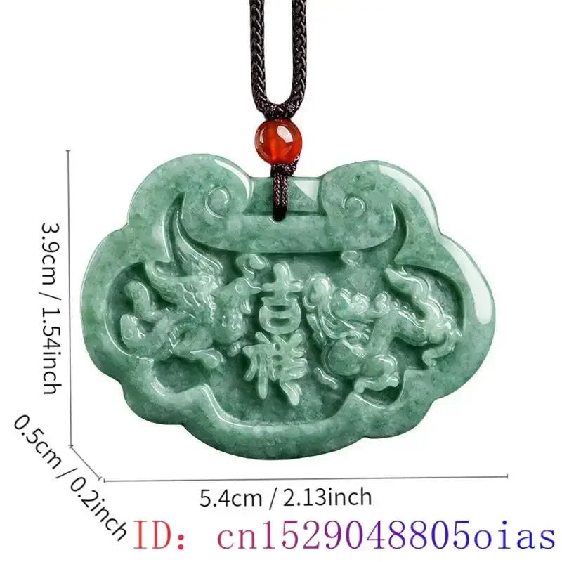 Green Burmese, Jade Amulet Necklace… Fine Jewelry Carved Gemstone, By MC