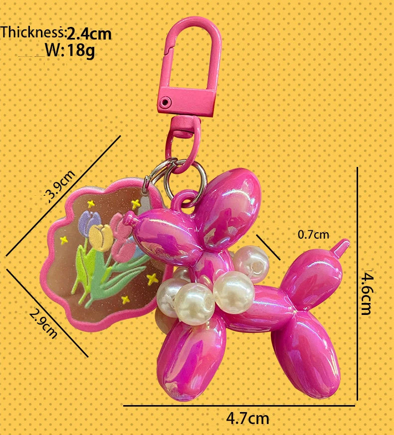 Cute, Acrylic Cartoon Balloon, Dog Keychains For Women