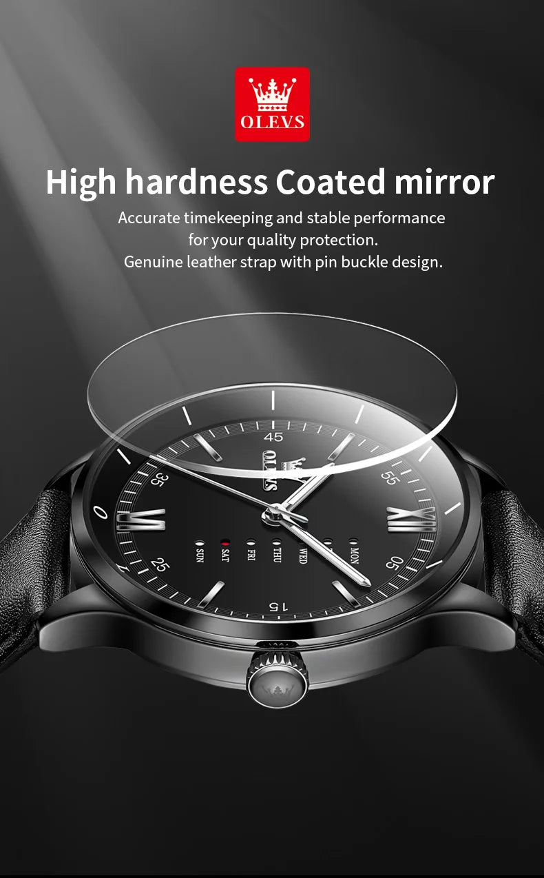 New, Waterproof Luminous, Automatic Date, Quartz Wristwatch For Men, By OLEVS