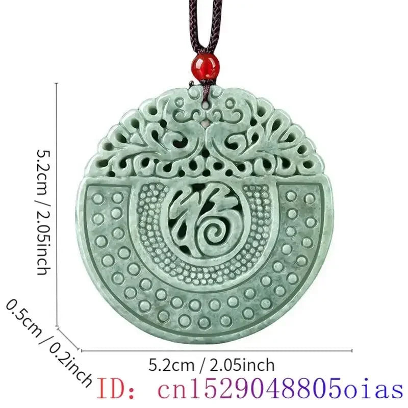 Green Burmese, Jade Amulet Necklace… Fine Jewelry Carved Gemstone, By MC