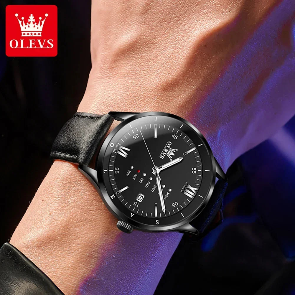 New, Waterproof Luminous, Automatic Date, Quartz Wristwatch For Men, By OLEVS
