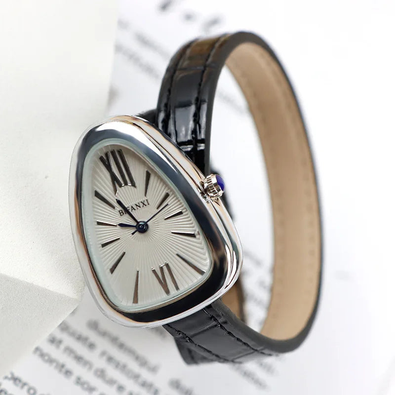 New!!! Top Fashion, Designer, Quartz Snake Shape Leather Strap Watch