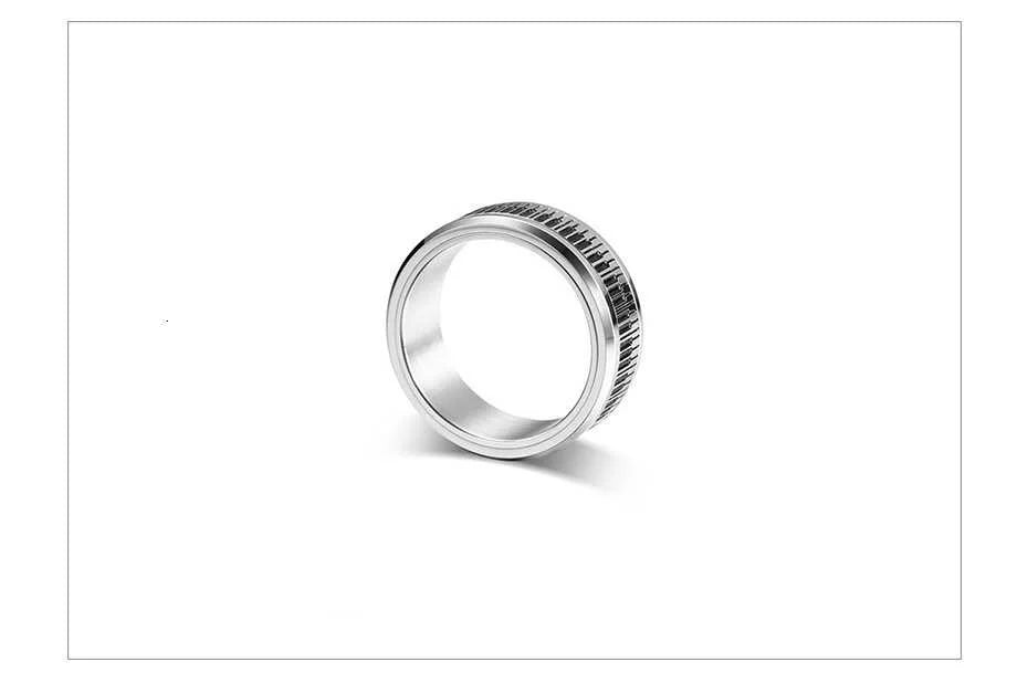 Vnox, Stainless Steel Rotatable Piano Key Ring For Men/Woman