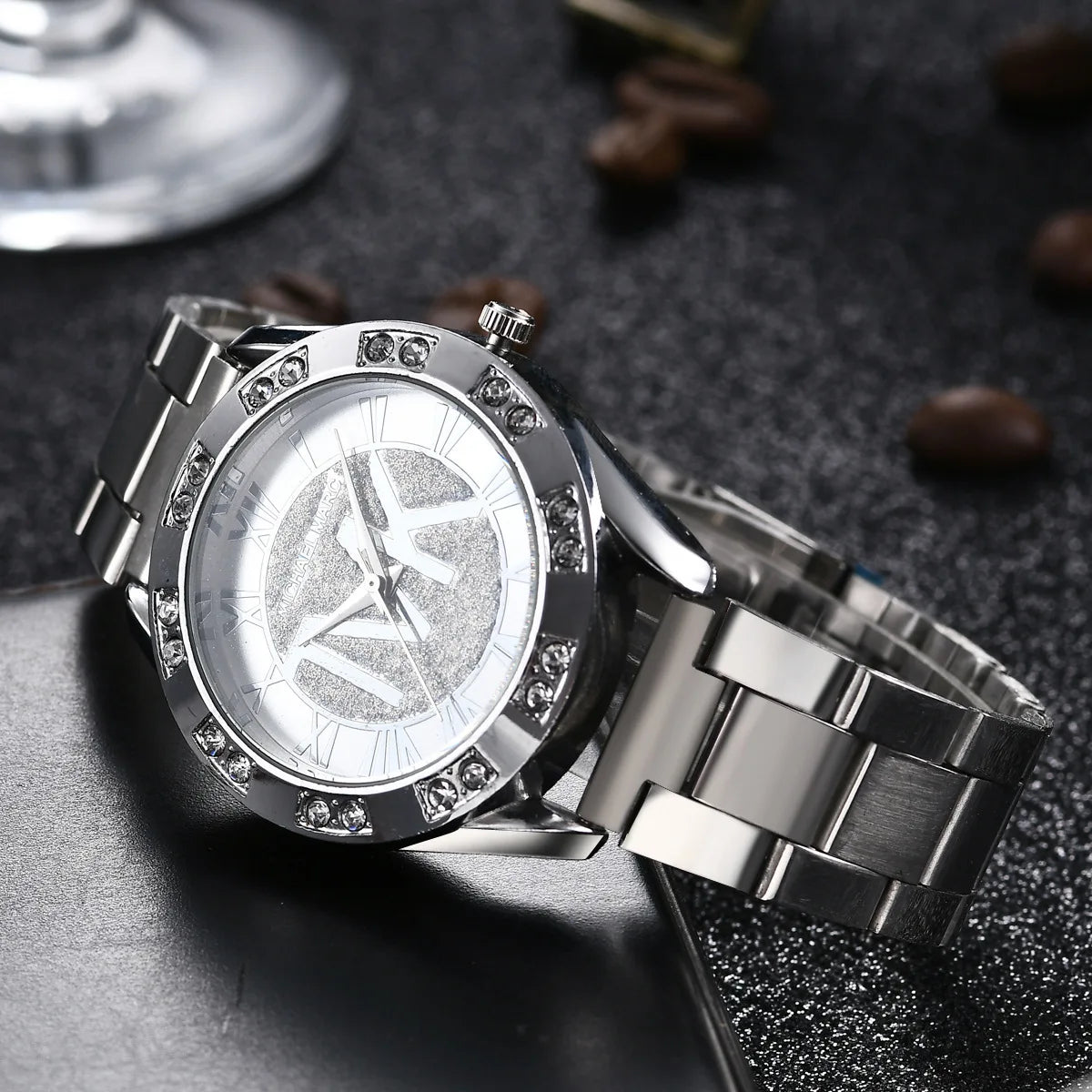 Fashion, Luxury, Men's, Imitation Diamond Bracelet, Water Resistant, Roman Digital Watch…Buy It For Yourself Or For A Friend