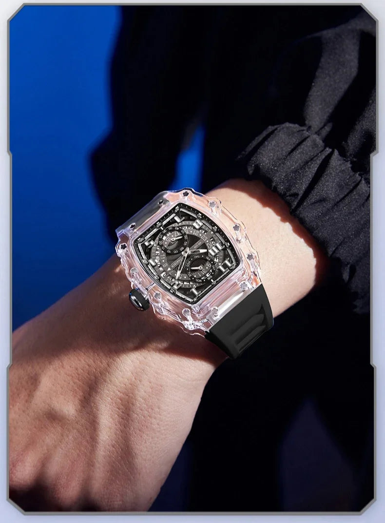 Unique, Blue, Fashion, Men's Waterproof, Outdoor, Sports, Military Watch For Men,