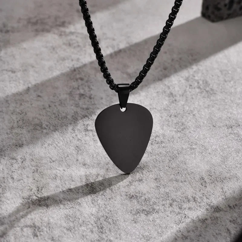 New, Unique, Stainless Steel Guitar Pick Necklace For Men/Boys…