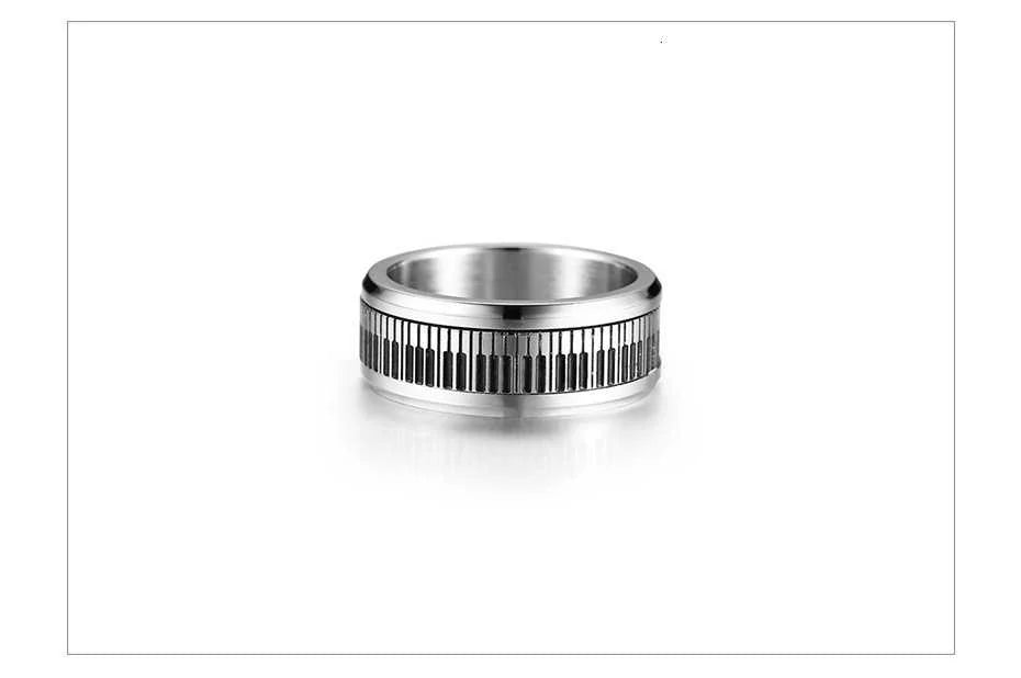 Vnox, Stainless Steel Rotatable Piano Key Ring For Men/Woman