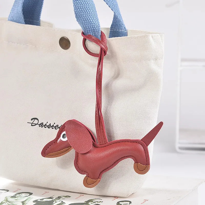 Dachshund Dog Leather Keychain