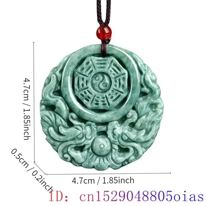 Green Burmese, Jade Amulet Necklace… Fine Jewelry Carved Gemstone, By MC