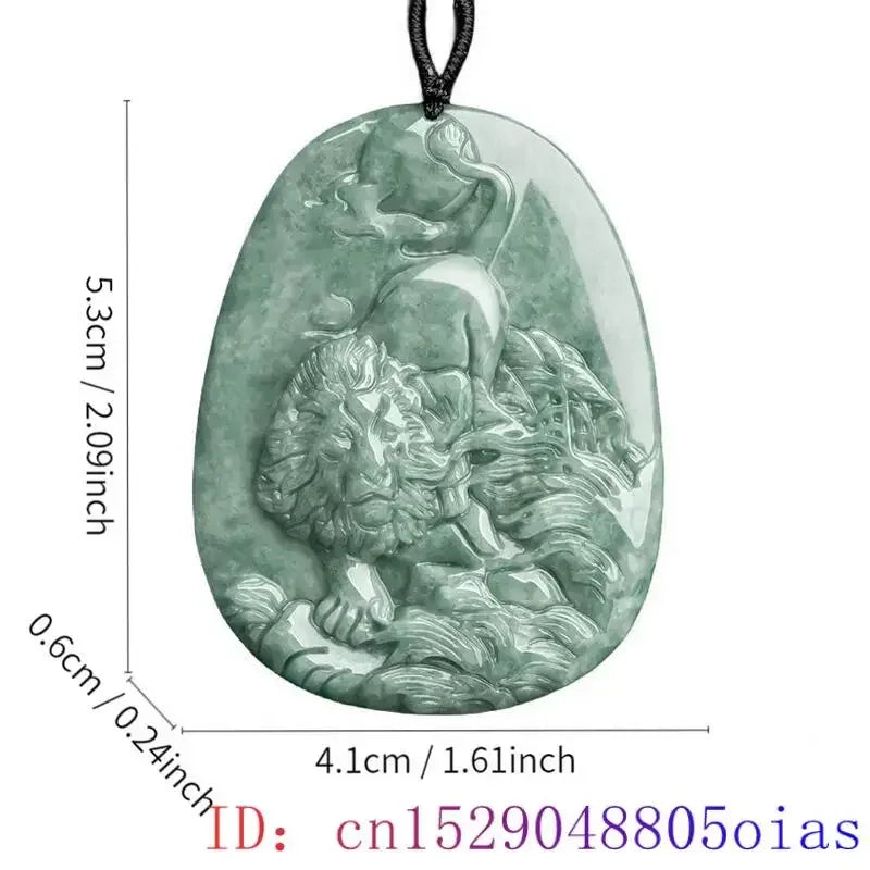 Green Burmese, Jade Amulet Necklace… Fine Jewelry Carved Gemstone, By MC