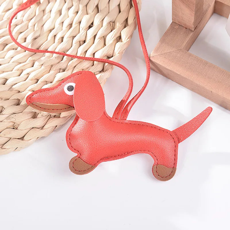 Dachshund Dog Leather Keychain