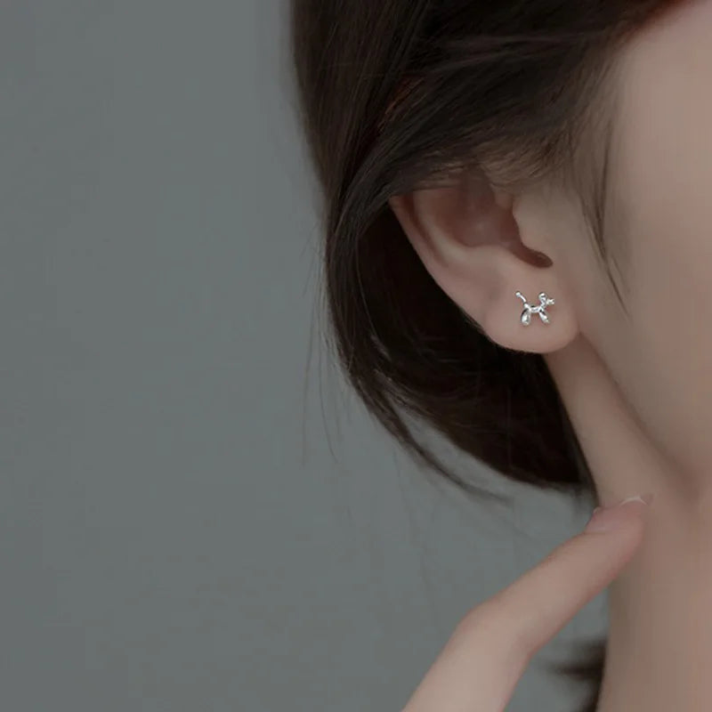 S9.25 Sterling Silver Mini Balloon Dog Earrings, Treat yourself, treat a friend.