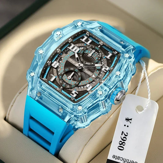 Unique, Blue, Fashion, Men's Waterproof, Outdoor, Sports, Military Watch For Men,
