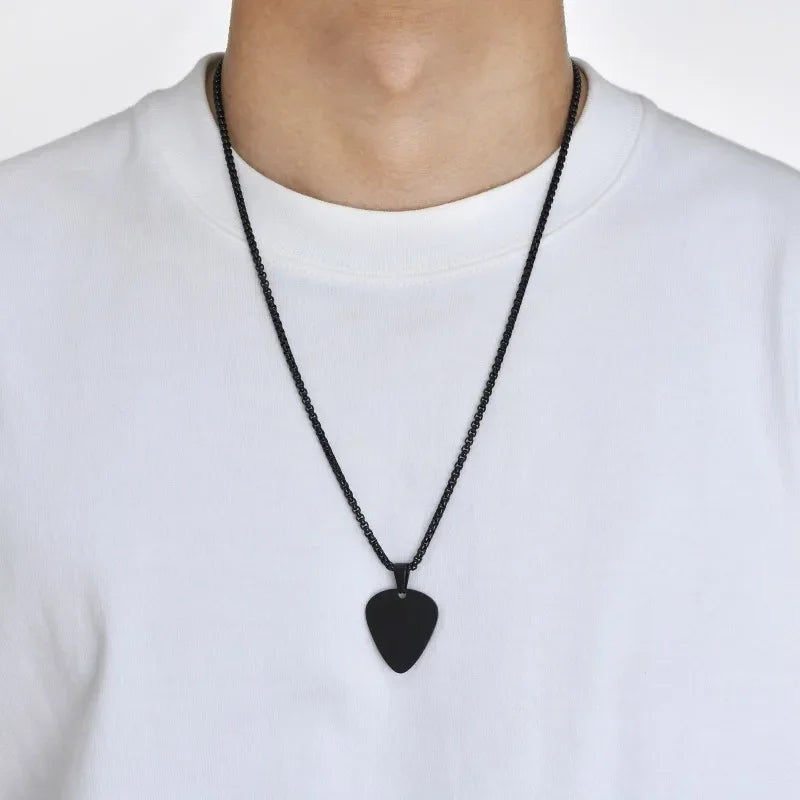 New, Unique, Stainless Steel Guitar Pick Necklace For Men/Boys…