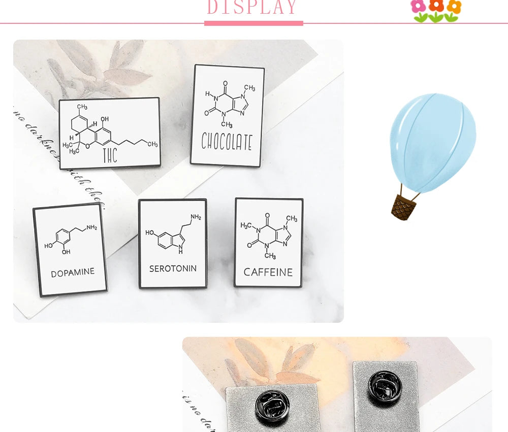 Molecular Chemical Formula Enamel Pin, By Reliatonny, Great Gift For Chemistry Students