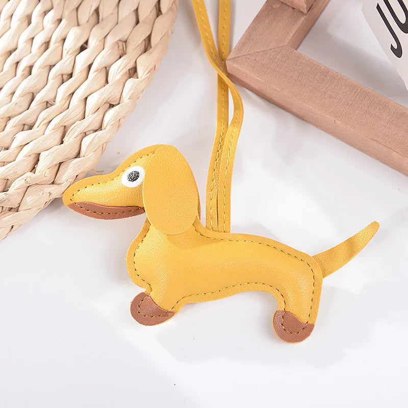 Dachshund Dog Leather Keychain