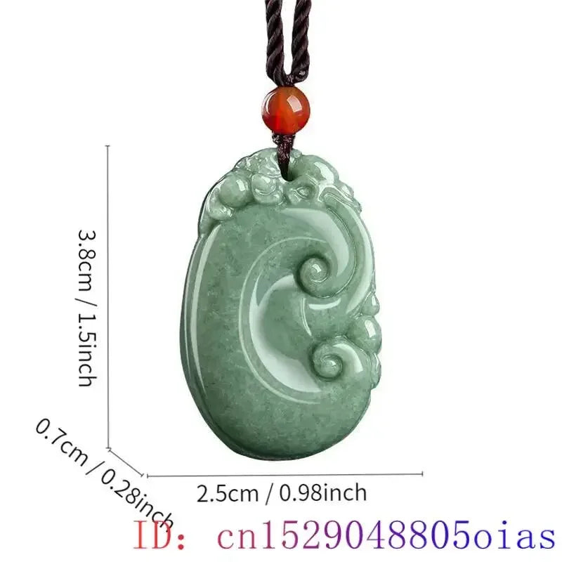 Green Burmese, Jade Amulet Necklace… Fine Jewelry Carved Gemstone, By MC