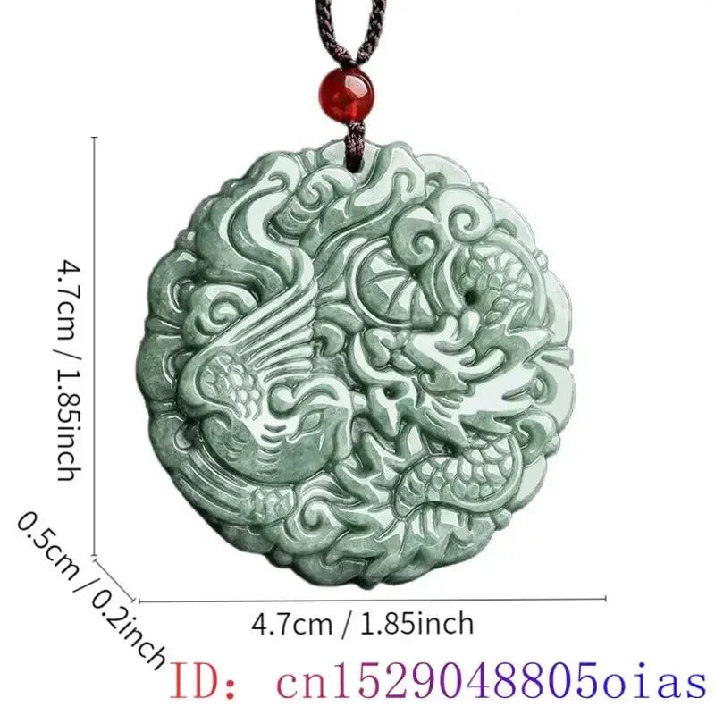 Green Burmese, Jade Amulet Necklace… Fine Jewelry Carved Gemstone, By MC