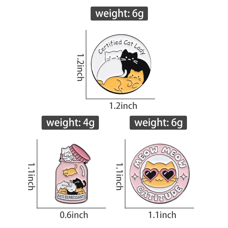 Certified Cat Lady Enamel Pins, Gifts For Cat Lovers