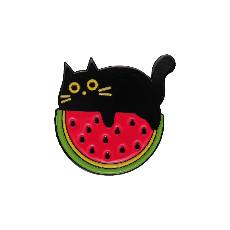 Cute Tiny Black Cat Enamel Pin Brooch