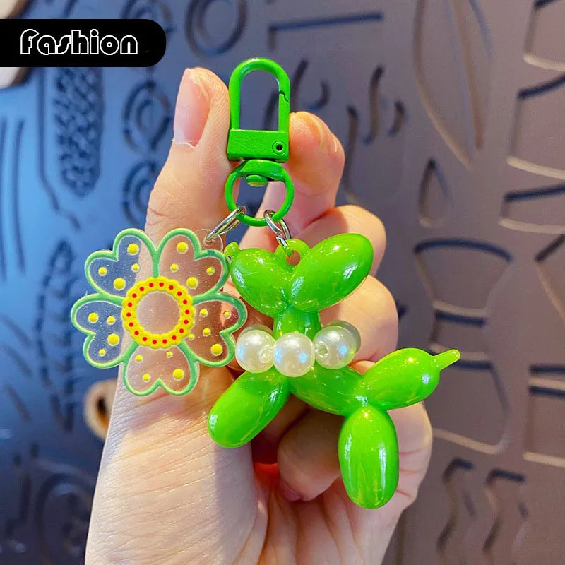 Cute, Acrylic Cartoon Balloon, Dog Keychains For Women