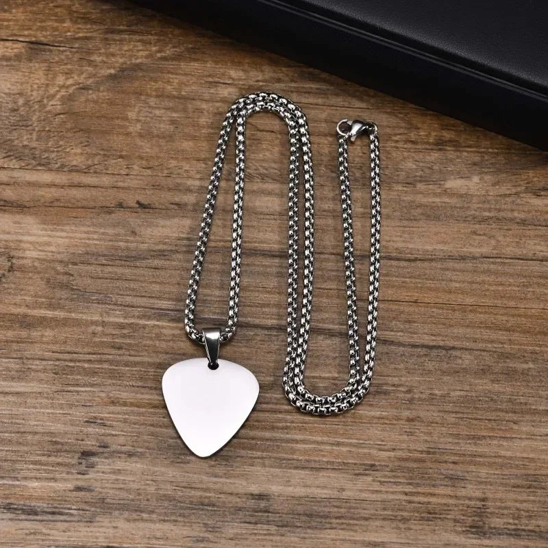 New, Unique, Stainless Steel Guitar Pick Necklace For Men/Boys…