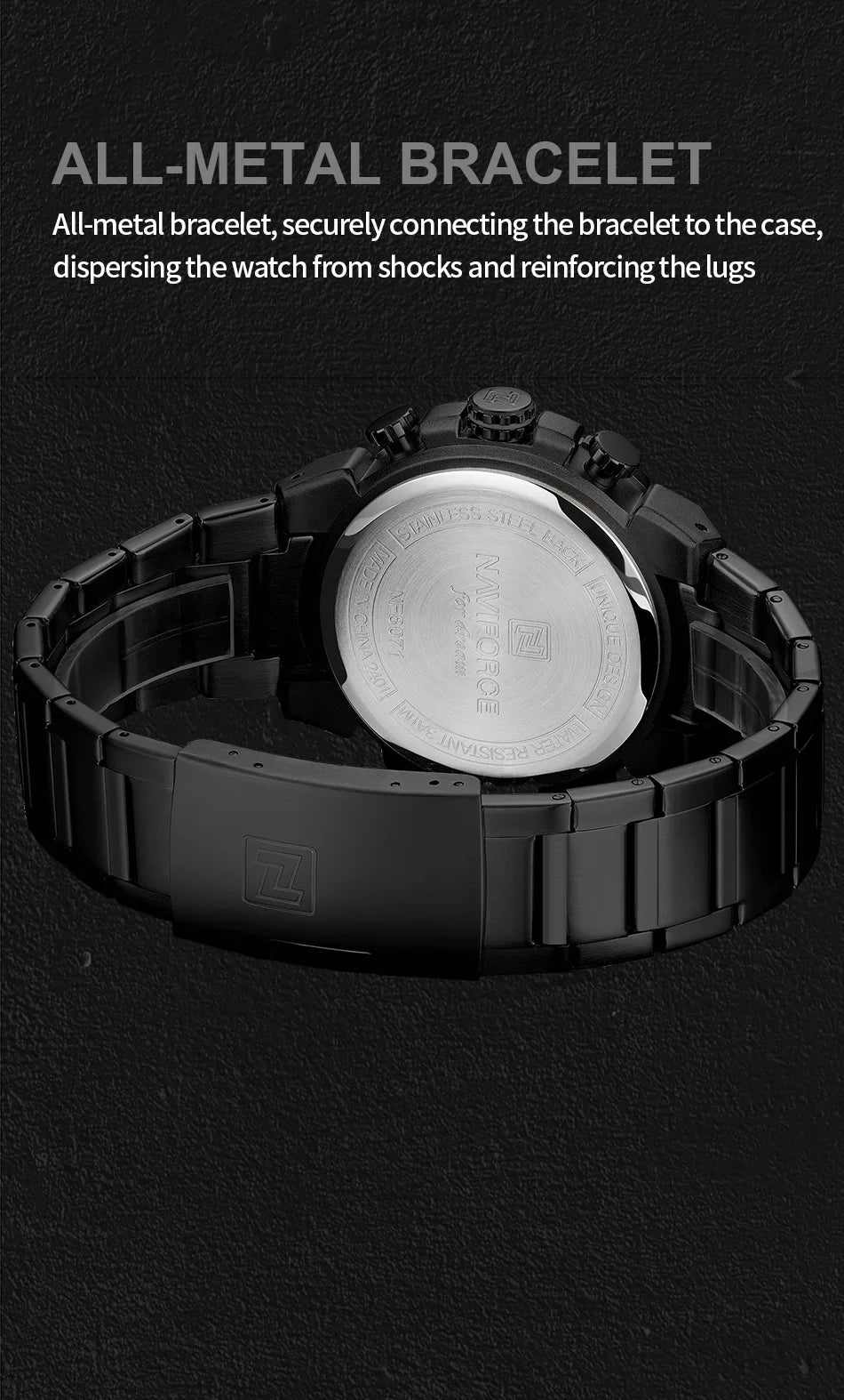 Fashion, Sports, Chronograph, Waterproof, Calendar Display, Military Quartz Male Watch, By NAVIFORCE