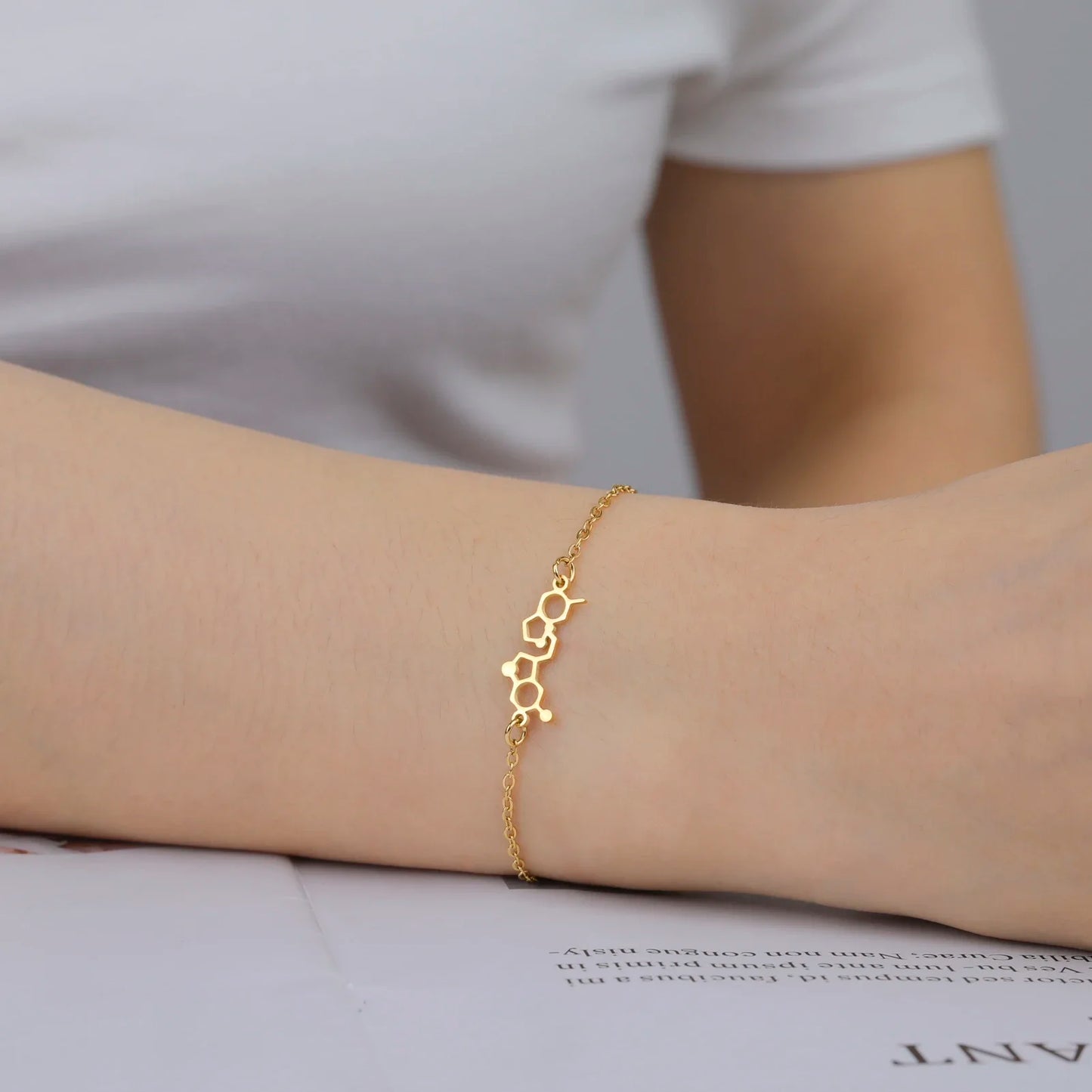 Chemical Molecule Charm Bracelet , by Skyrim