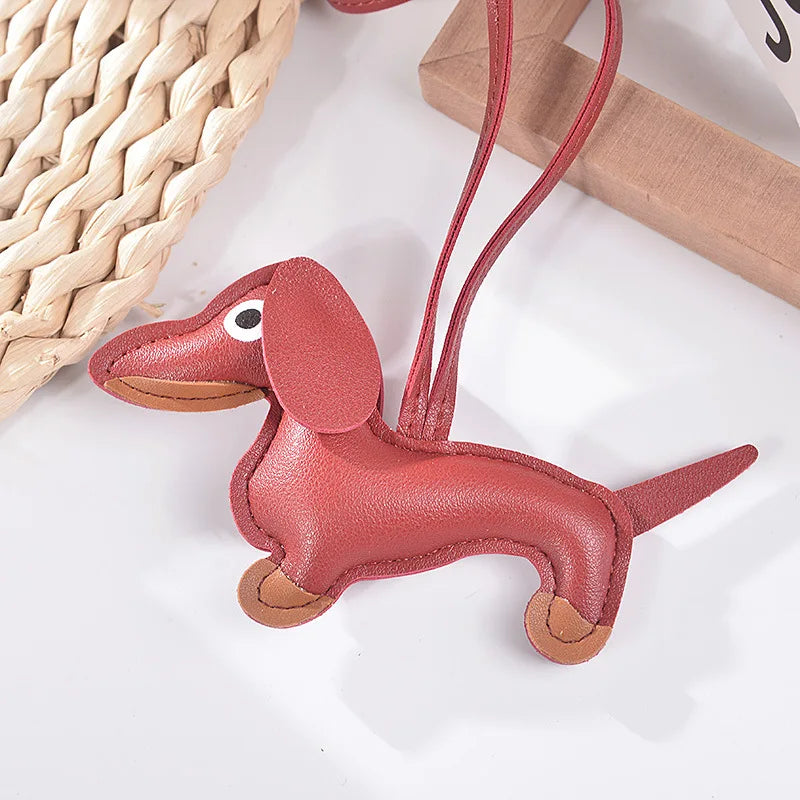 Dachshund Dog Leather Keychain
