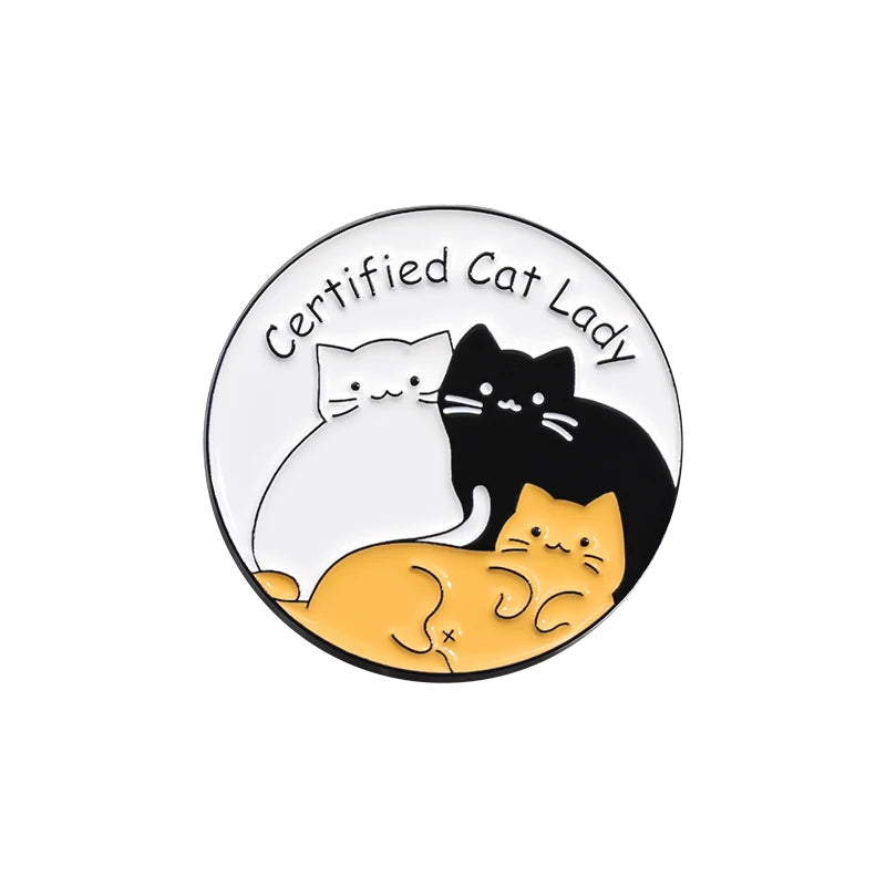 Certified Cat Lady Enamel Pins, Gifts For Cat Lovers