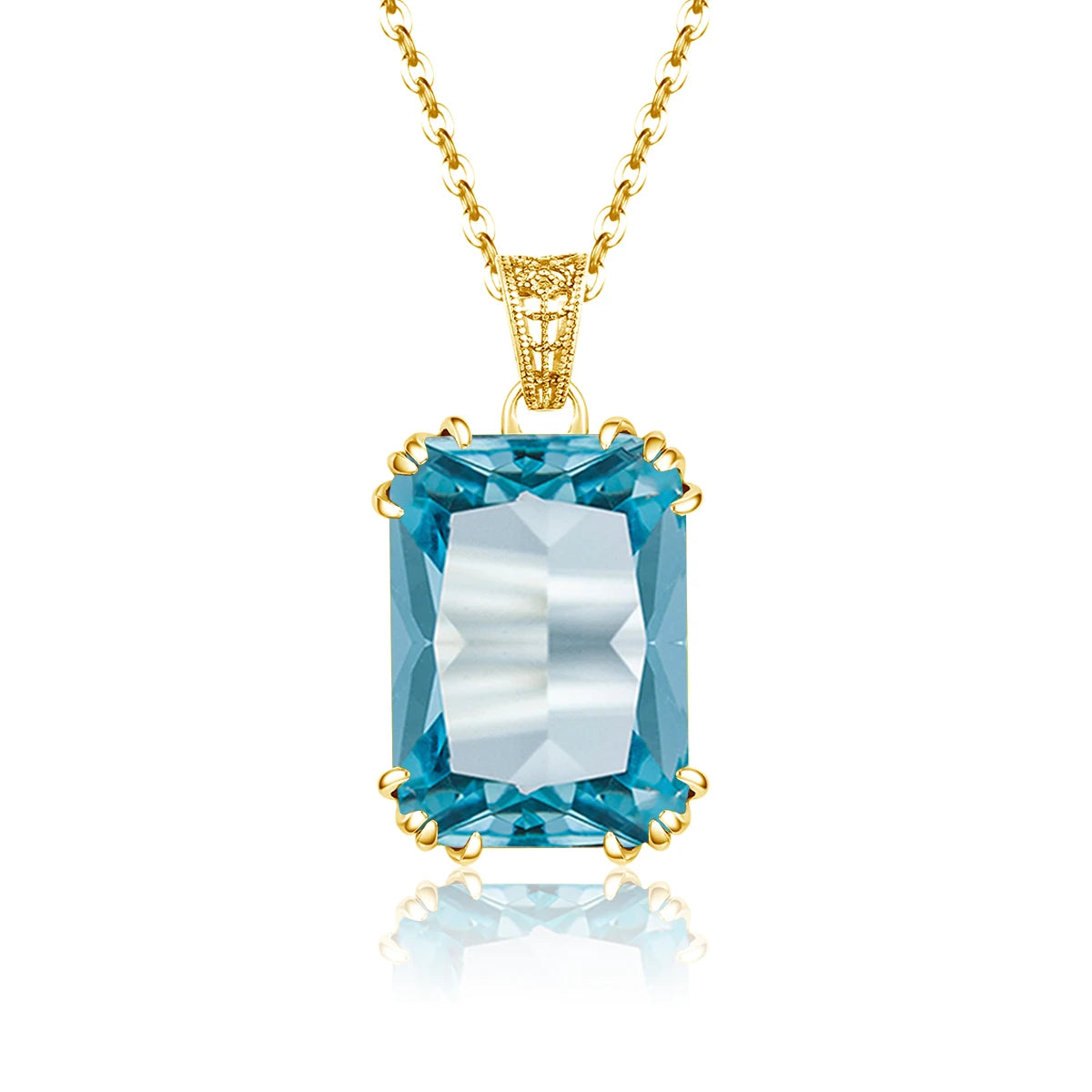 925 Silver, Blue Sapphire Necklace Pendant For Women...Certificate Included