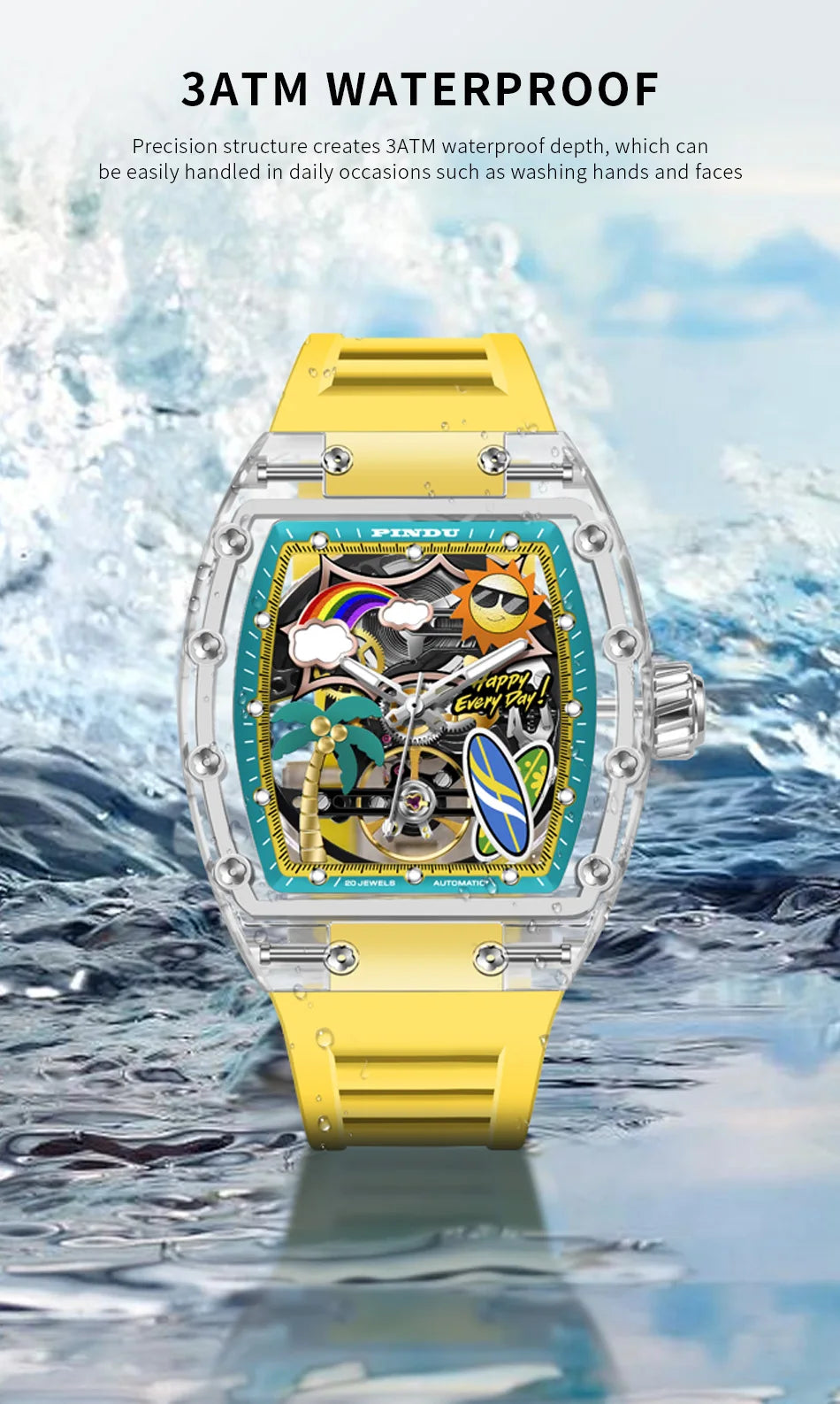New PINDU Watch… Summer Beach Glowing, Waterproof Fashion