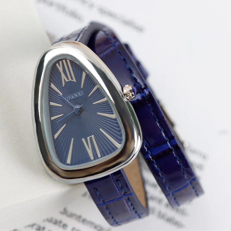 New!!! Top Fashion, Designer, Quartz Snake Shape Leather Strap Watch