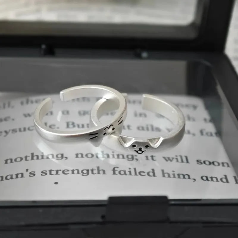 2pc Cute, Dog / Cat Animal Ring for Women & Men