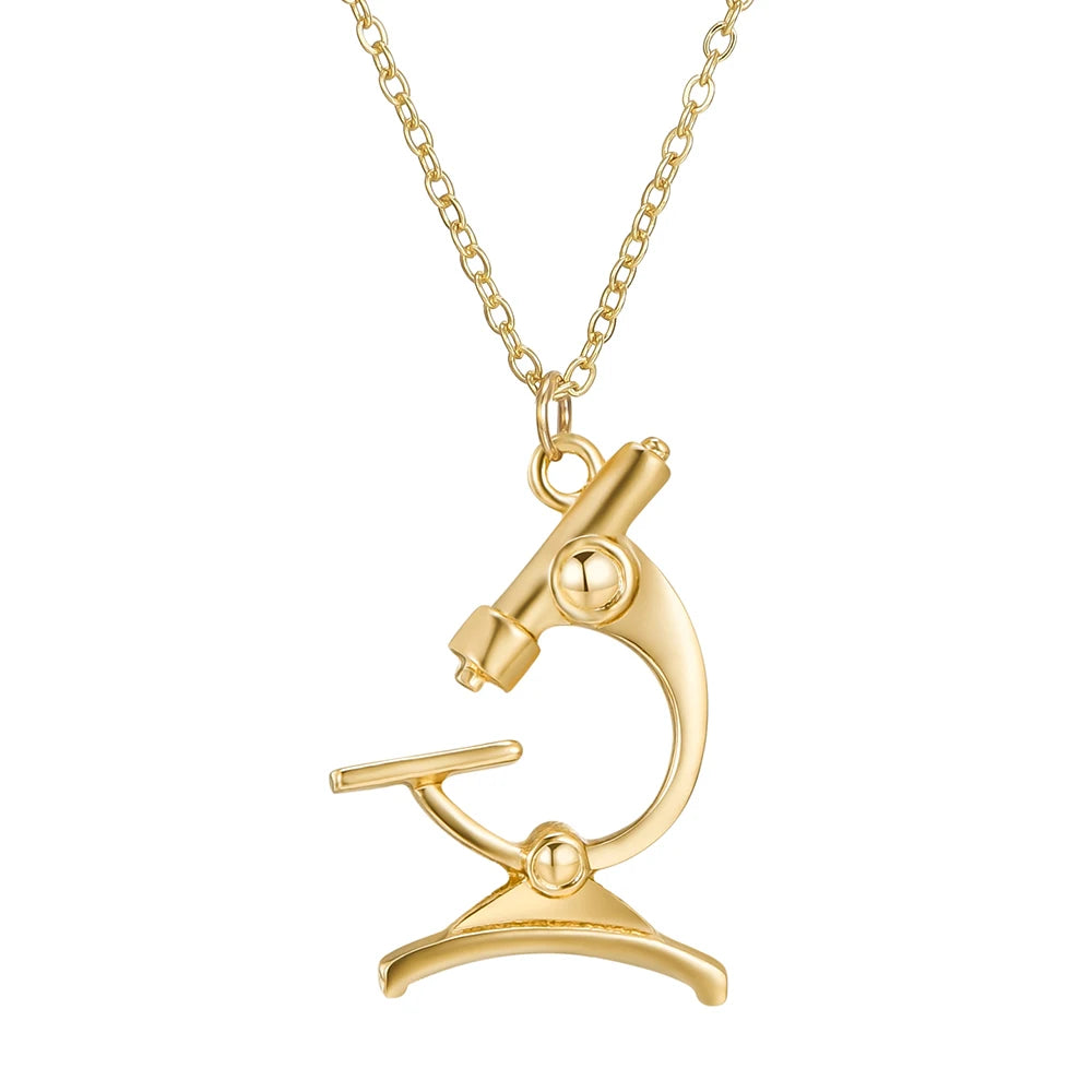 Classic Lab Microscope Pendant Necklace