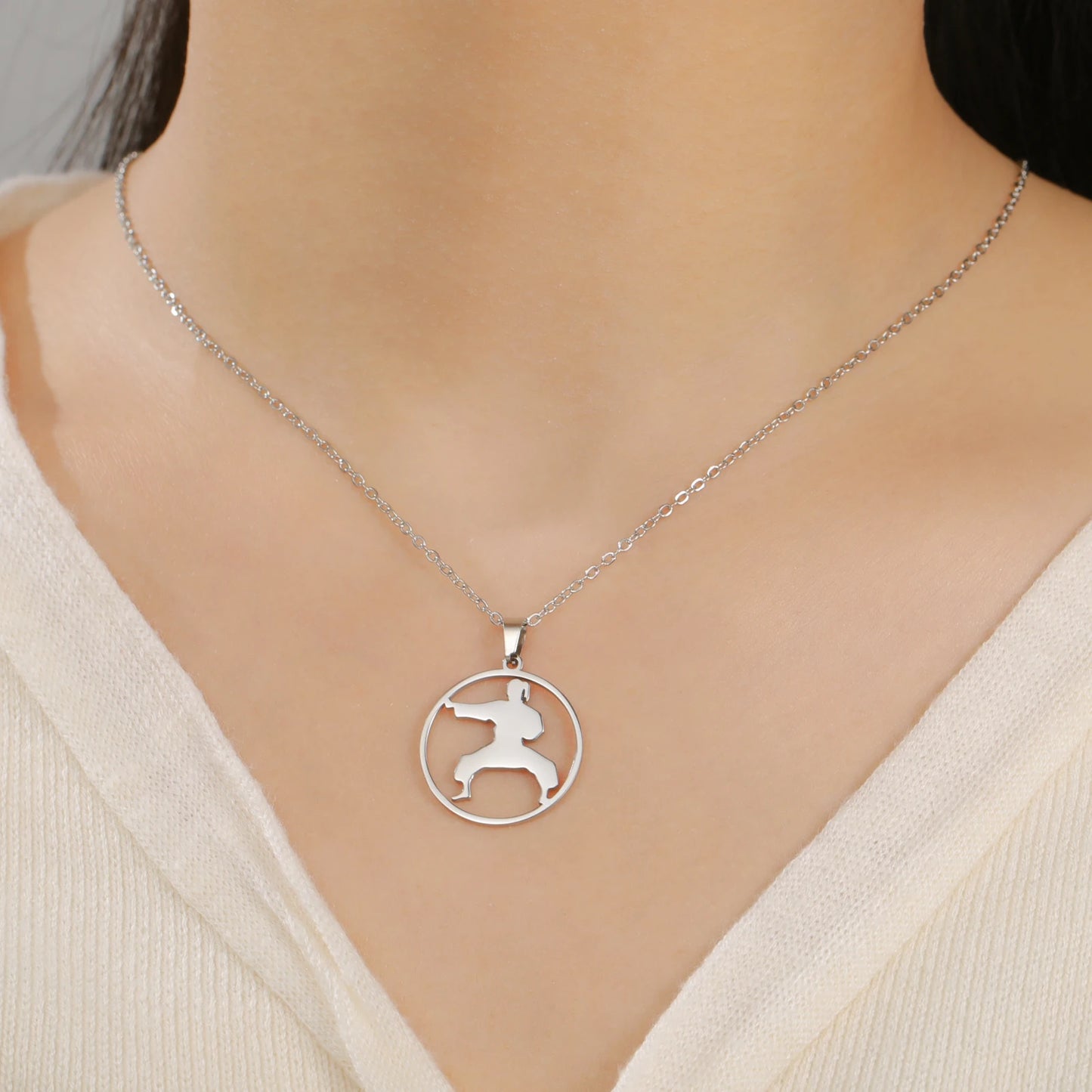 COOLTIME, Stainless Steel, Military Boxing Pendant Necklace for Women & Men