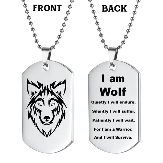 Stainless Steel, Rock Wolf Military Dog Tag Necklace For Men, By Vnox…Team Fight Jewelry Fan Gifts