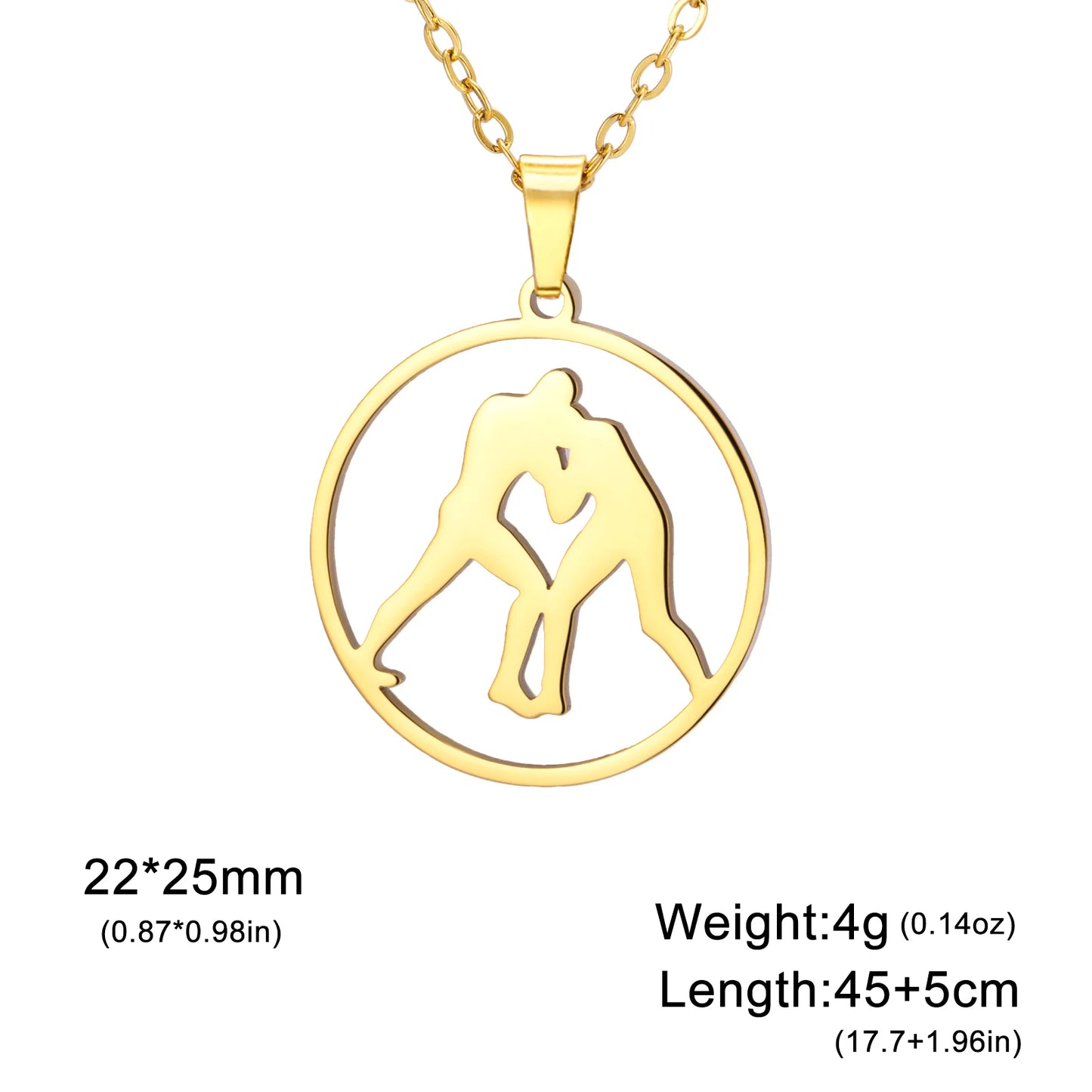 COOLTIME, Stainless Steel, Military Boxing Pendant Necklace for Women & Men