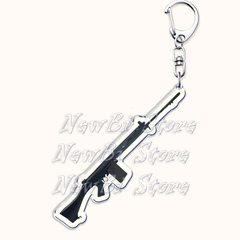 Creative Military Weapon Keychains, P90 AWM Sniper Rifle, MP7, M249,S686,M24m, Gun Keyrings...Great Gamer Gifts