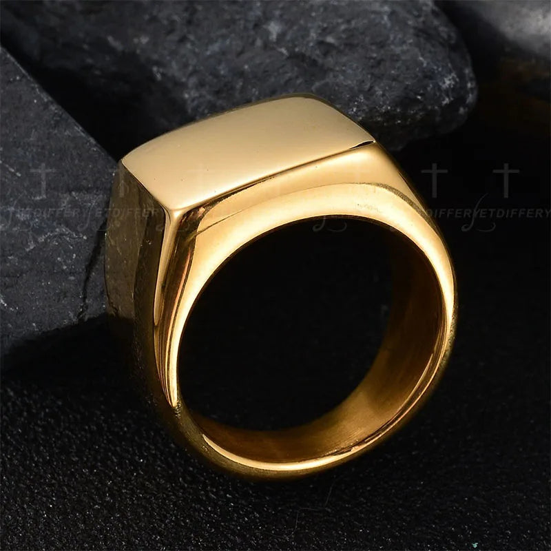 Stainless Steel, US Army Military Veteran Ring For Men, Cool Custom Engraved Signet Ring