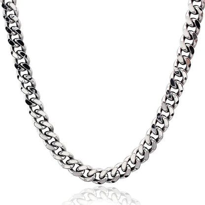 Stainless Steel, Cuban Chain Necklace for Women & Men