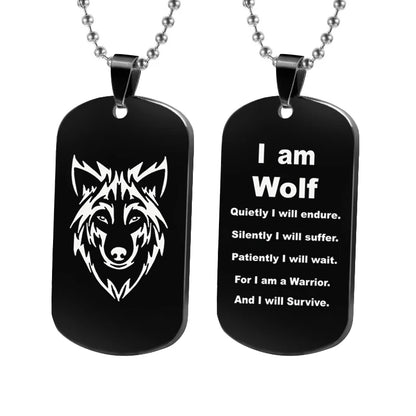 Stainless Steel, Rock Wolf Military Dog Tag Necklace For Men, By Vnox…Team Fight Jewelry Fan Gifts