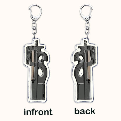 Creative Military Weapon Keychains, P90 AWM Sniper Rifle, MP7, M249,S686,M24m, Gun Keyrings...Great Gamer Gifts
