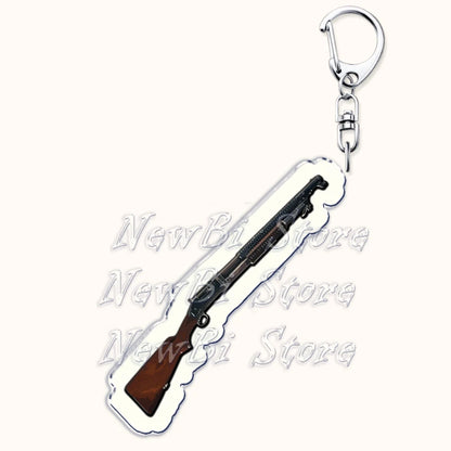 Creative Military Weapon Keychains, P90 AWM Sniper Rifle, MP7, M249,S686,M24m, Gun Keyrings...Great Gamer Gifts