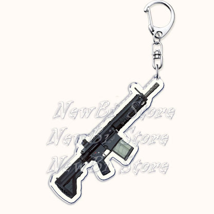 Creative Military Weapon Keychains, P90 AWM Sniper Rifle, MP7, M249,S686,M24m, Gun Keyrings...Great Gamer Gifts